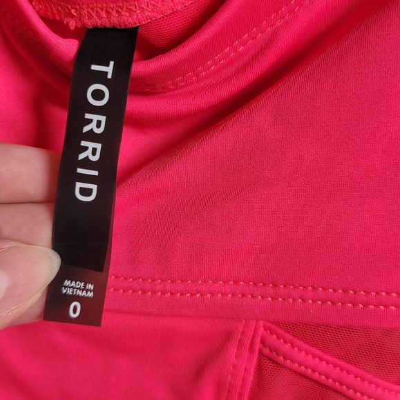 Torrid size 0 lattice one piece swimsuit coral pink - Picture 9 of 9
